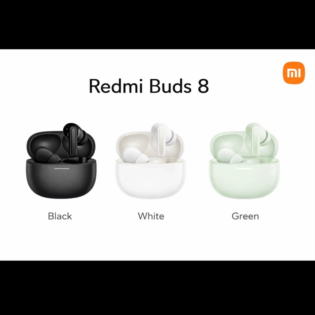 Xiaomi Redmi Buds 8 ANC 50 dB Bluetooth 5.4 Blanc avec boîtier compact, écouteurs intra-auriculaires lisses, LED frontale discrète, design minimal élégant