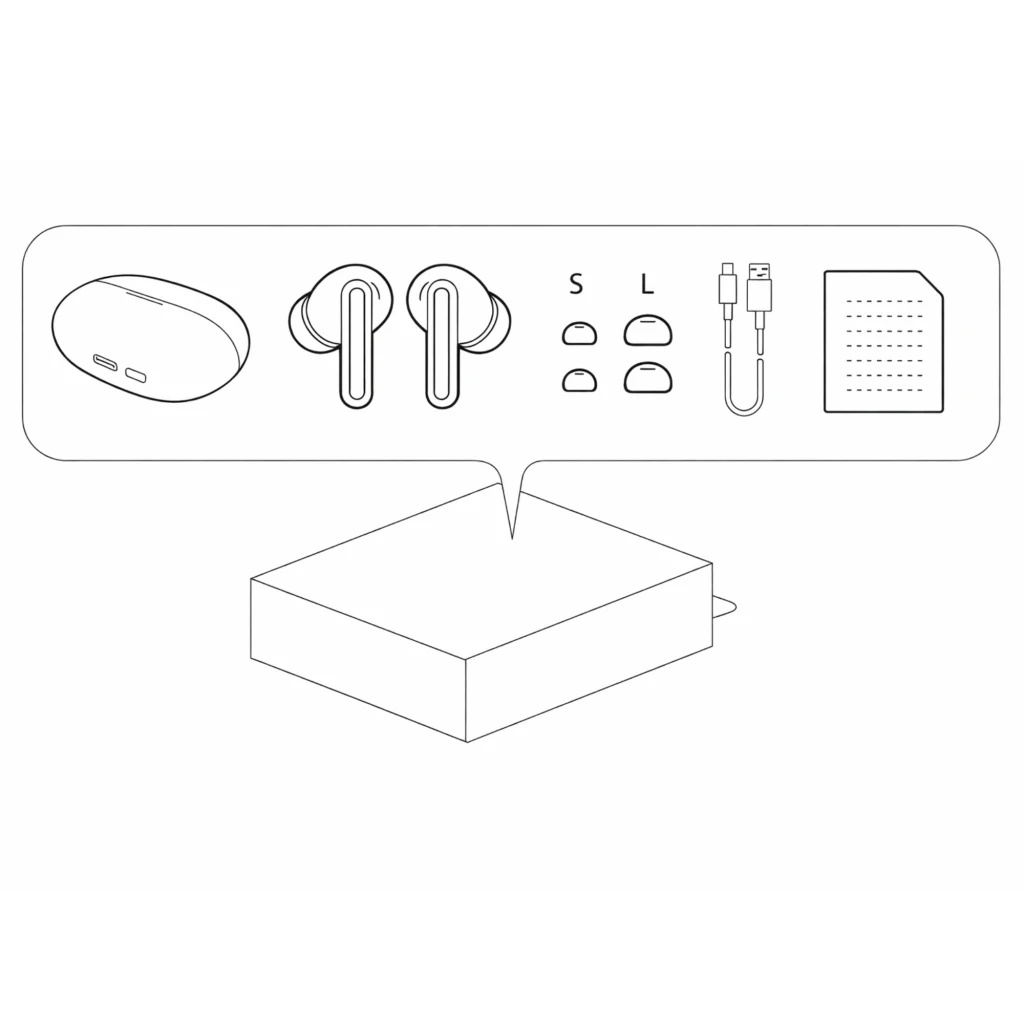 Xiaomi Redmi Buds 8 ANC 50dB Bluetooth 5.4 Branco com estojo compacto, acabamento fosco, LEDs frontais e earphones intra-auriculares com hastes lisas - Item2