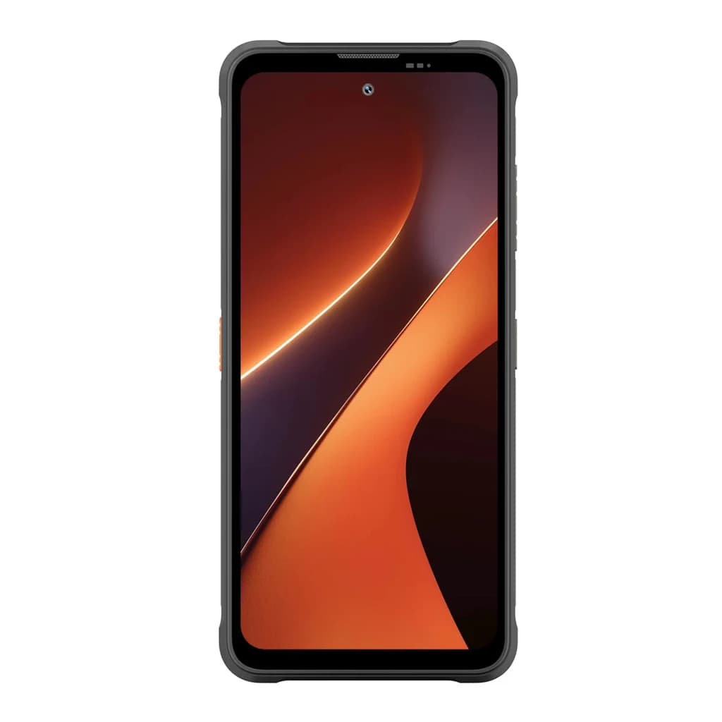 Blackview Fort 200 negro con pantalla de 6.78 pulgadas sin biseles notorios, bordes reforzados y acabado robusto; diseño frontal con notch mínimo central