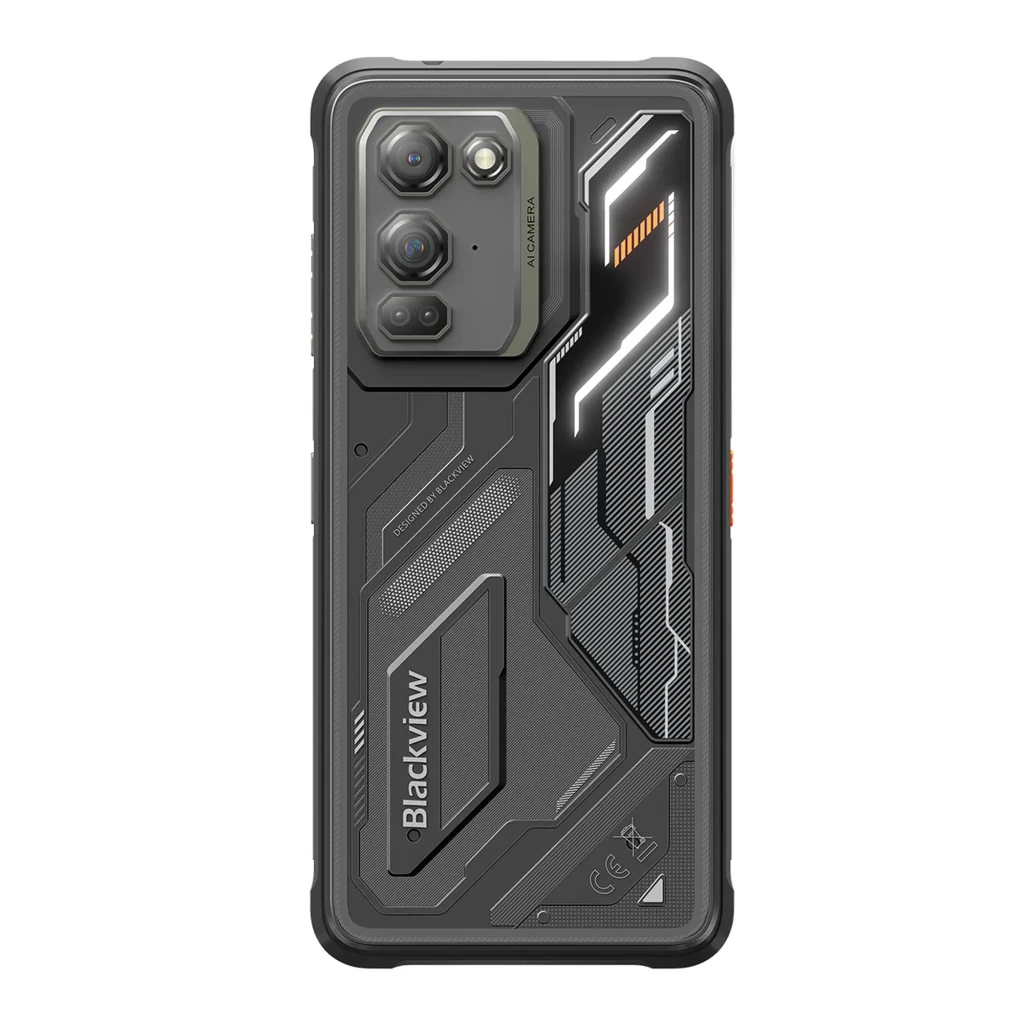 Smartphone Blackview Fort 200 preto com design robusto, traseira texturizada com módulo triplo de câmera elevado e ecrã de 6,78 polegadas com furo central - Item2