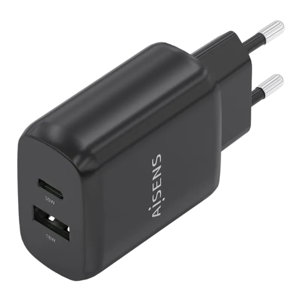 Chargeur Aisens GaN 30 W noir avec ports USB-C et USB-A - Ítem1