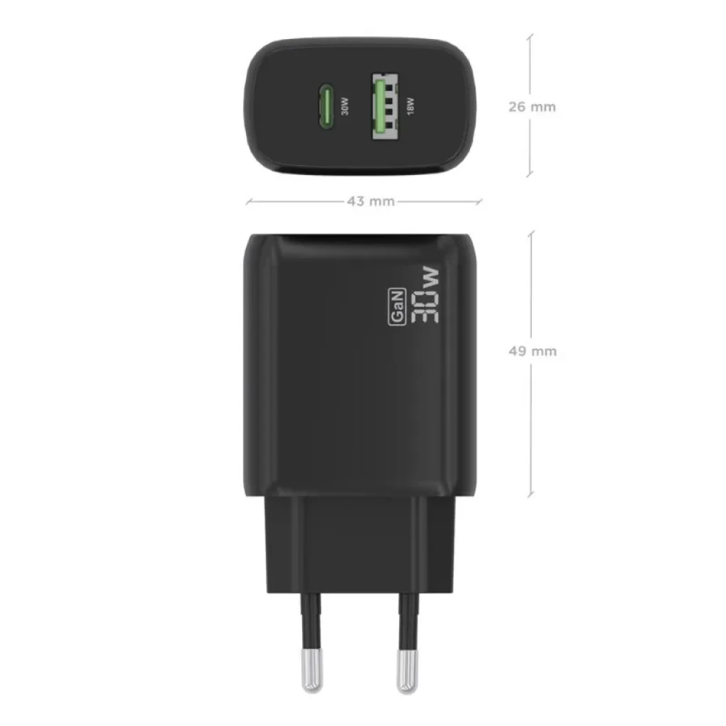 Chargeur Aisens GaN 30 W noir avec ports USB-C et USB-A - Ítem2