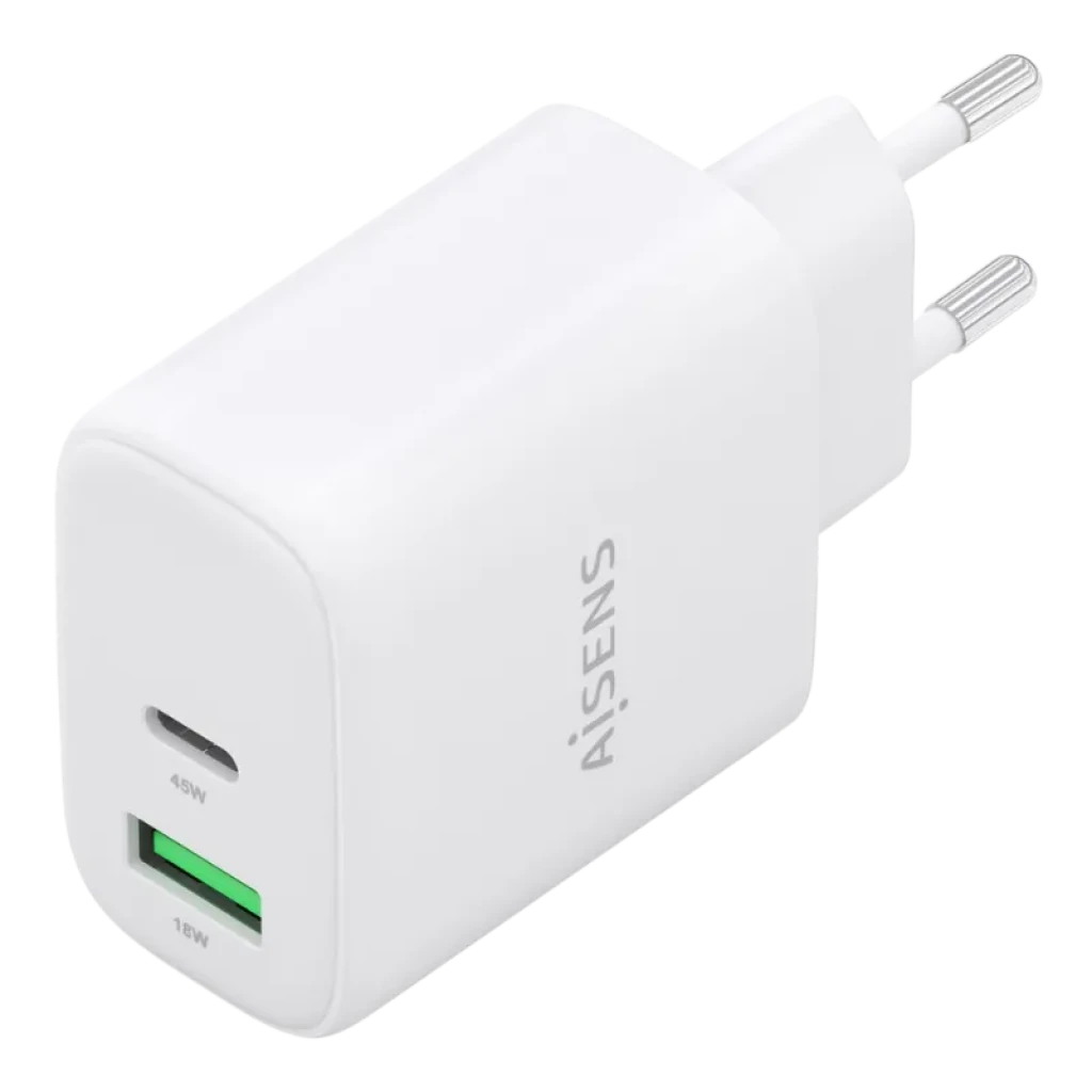 Chargeur Aisens GaN A110-0971 45 W blanc avec ports USB-C et USB-A - Ítem1