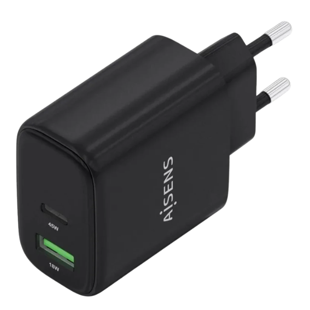Chargeur Aisens GaN A110-0972 45 W noir avec ports USB-C et USB-A - Ítem1