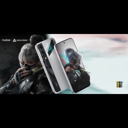 Nubia Neo 5 5G 128 GB Prata 8 GB 6050 mAh com traseira gamer prata e preta, módulo de câmera tripla vertical, detalhe RGB e tela perfurada central