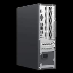 Arrière du mini PC Blackview NEX60 avec panneau argenté, multiples ports USB, HDMI, RJ45, audio, ventilation perforée et poignée latérale robuste