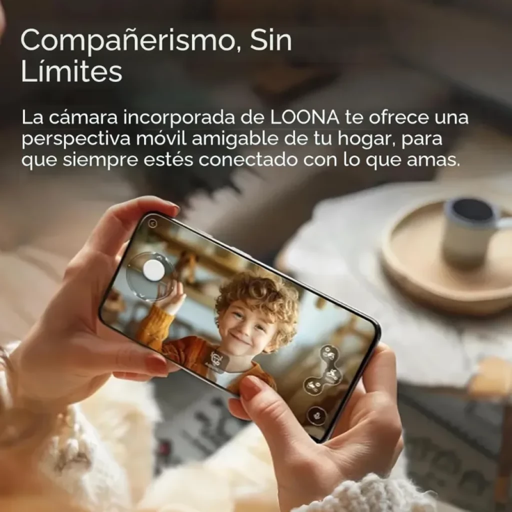 Loona Petbot EPP3.0 frontal con pantalla LCD y sensor 3D-ToF, incluye base de carga - Ítem4