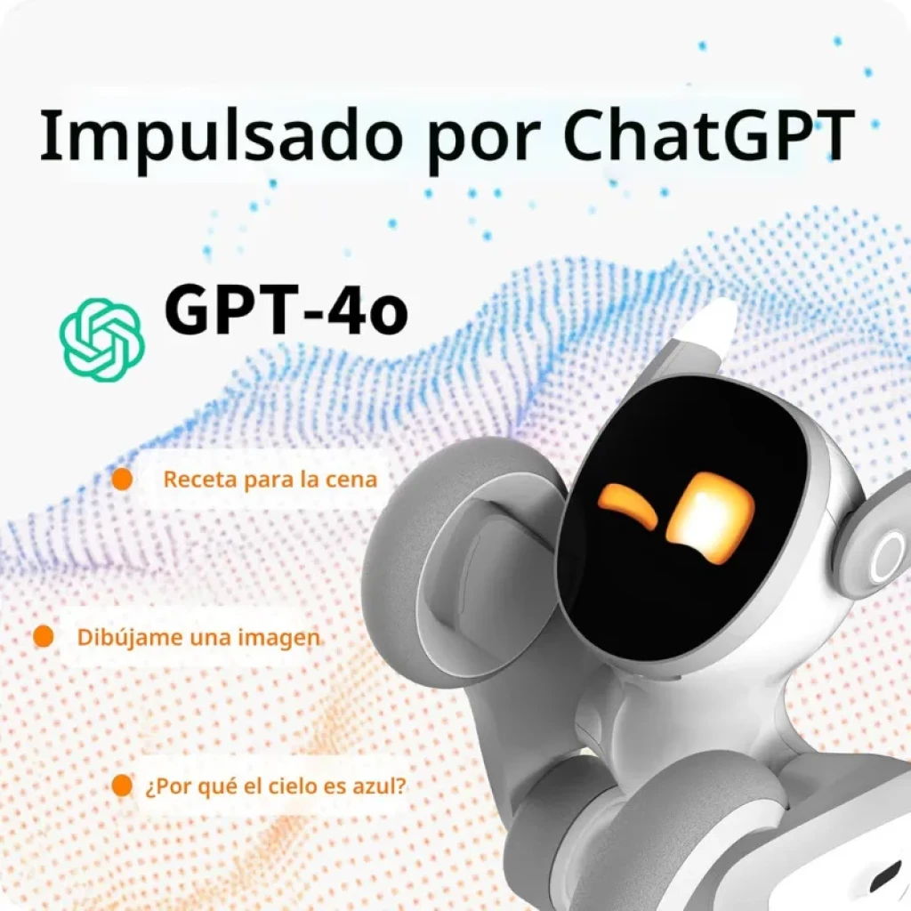 Loona Petbot EPP3.0 frontal con pantalla LCD y sensor 3D-ToF, incluye base de carga - Ítem5