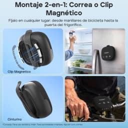TRIBIT StormBox Micro 3 blanc 13 W XBass, mini enceinte Bluetooth avec clip magnétique et bracelet, commandes +/−, fixation sur vélo ou surfaces
