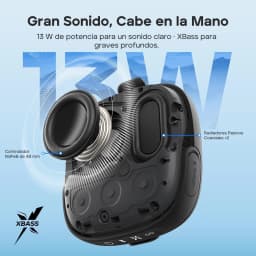 TRIBIT StormBox Micro 3 blanche, compacte, 13 W avec XBass, radiateurs passifs coaxiaux visibles et contrôleur NdFeB 48 mm, format de poche