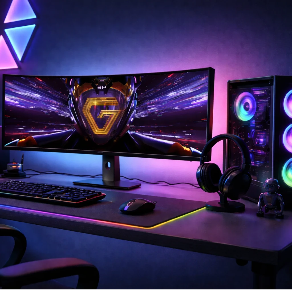 Monitor Xiaomi Curved Gaming G34WQi 2026 34 WQHD ultrawide, tela curva 1500R, taxa de 180Hz, bordas finas, base robusta e visual gamer imersivo - Item3