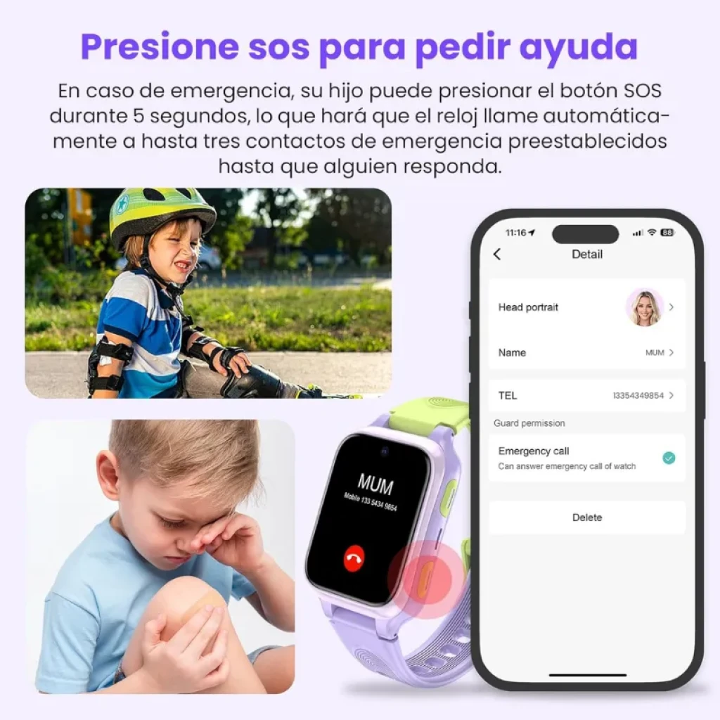 Smartwatch Lagenio K9 Roxo com ecrã AMOLED e 4G - Item3