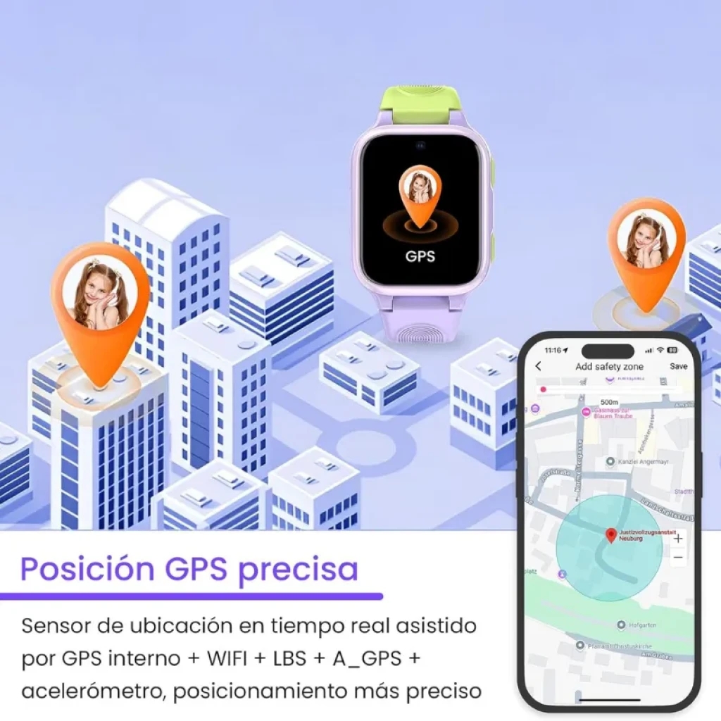 Smartwatch Lagenio K9 Roxo com ecrã AMOLED e 4G - Item6