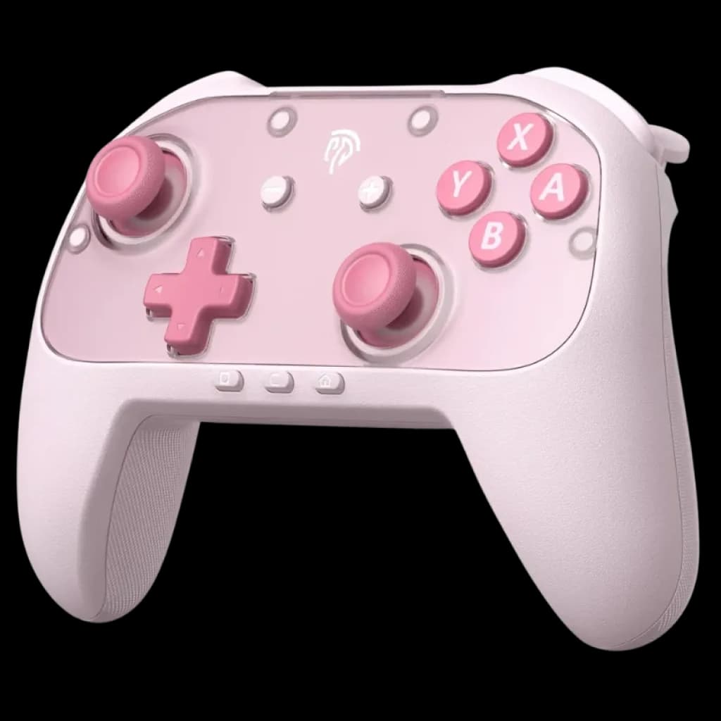 EasySMX S10 Lite Rose, manette rose pastel avec sticks et croix directionnelle roses, boutons A B X Y contrastés, grip texturé et boutons multimédia en