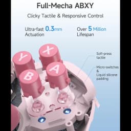 EasySMX S10C Rose avec boutons ABXY mécaniques roses, micro-interrupteurs et coussin silicone, course ultra rapide 0,3 mm et durabilité 5+ millions