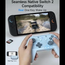 EasySMX S10C Bleu manette sans fil avec joysticks asymétriques, croix directionnelle, boutons rétroéclairés et mode réveil 1 touche, compatible Switch 2