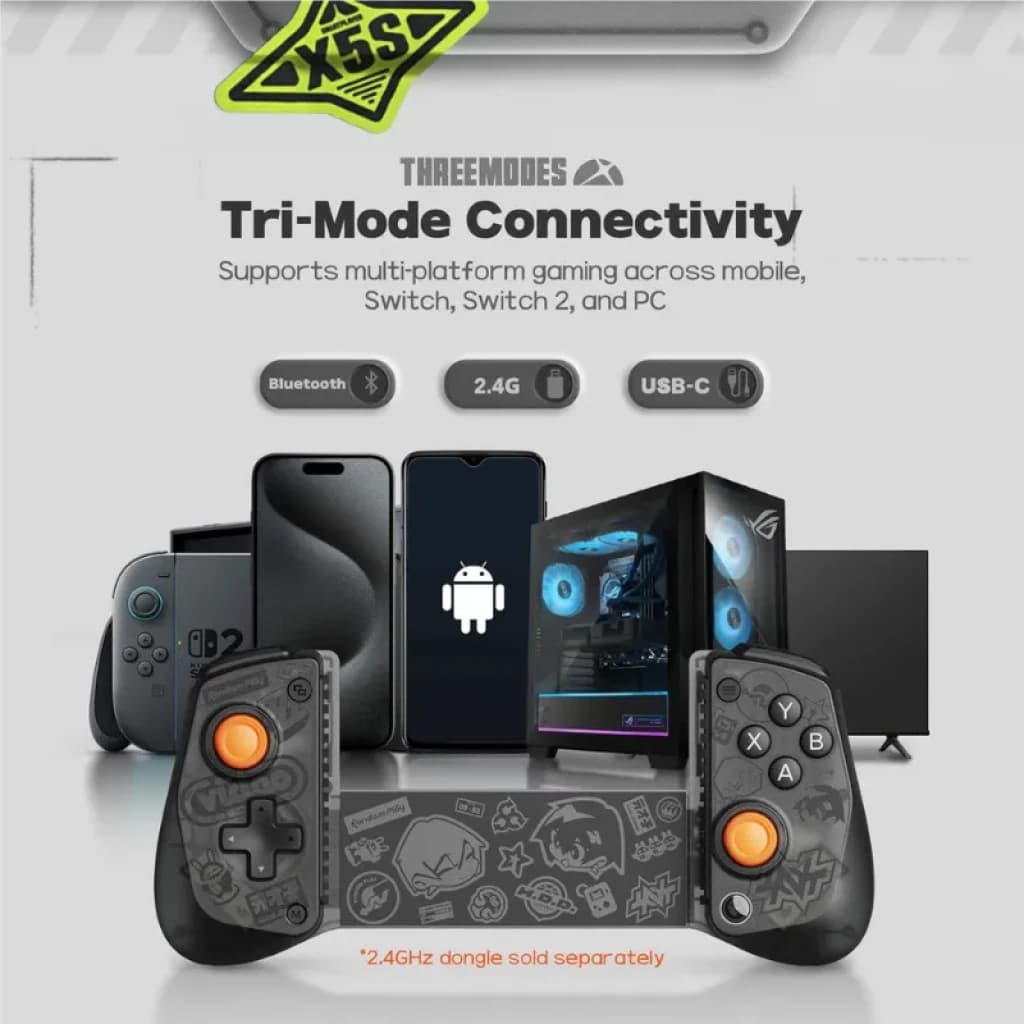 GameSir X5S Zenless Zone Zero Preto, compatível com telemóveis, Switch e PC