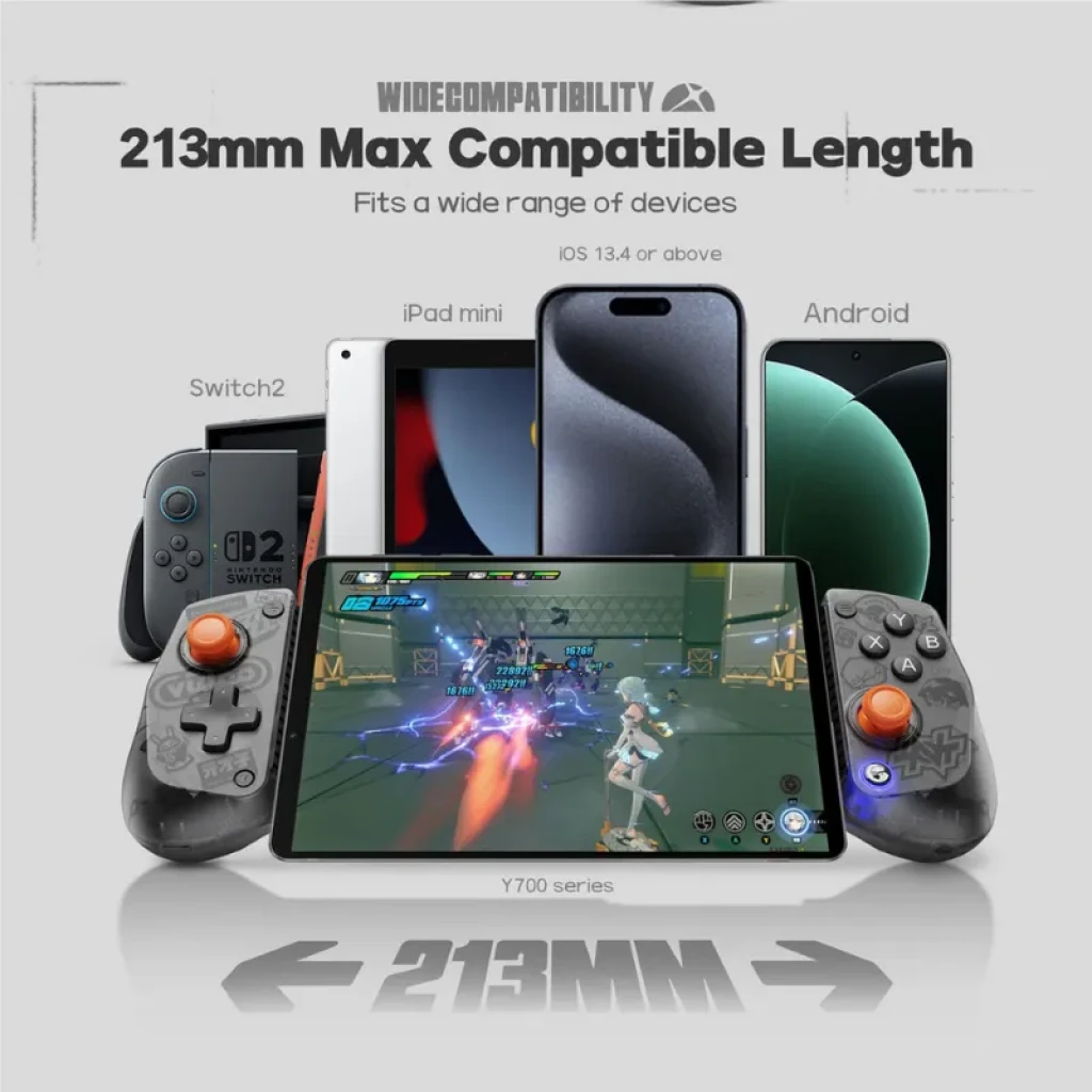 GameSir X5S Zenless Zone Zero Noir, manette télescopique noire avec motifs ZZZ, sticks et touches orange, croix directionnelle et boutons ABXY distincts - Ítem3