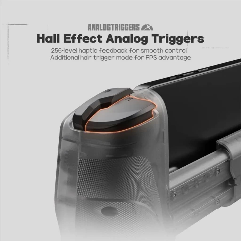 GameSir X5S Zenless Zone Zero Preto com gatilhos analógicos Hall, retroiluminação laranja e design deslizante
