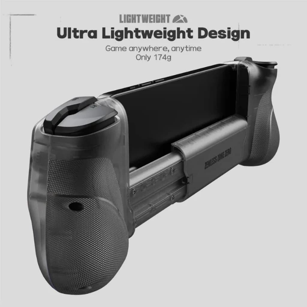 GameSir X5S Zenless Zone Zero Preto, comando telescópico ultraleve de 174 g com punhos texturados e estrutura translúcida