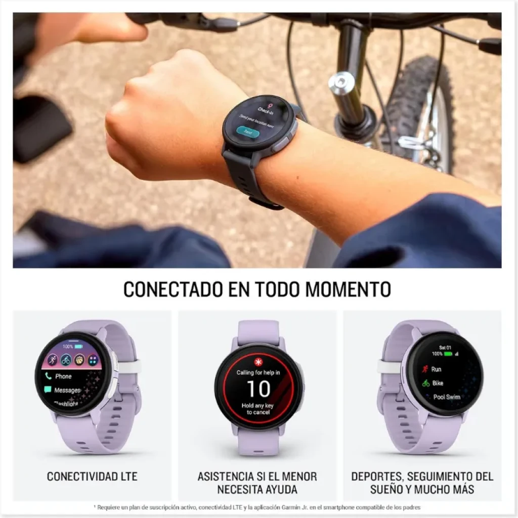 Montre connectée pour enfants Garmin Bounce 2 lilas avec écran tactile AMOLED - Ítem6