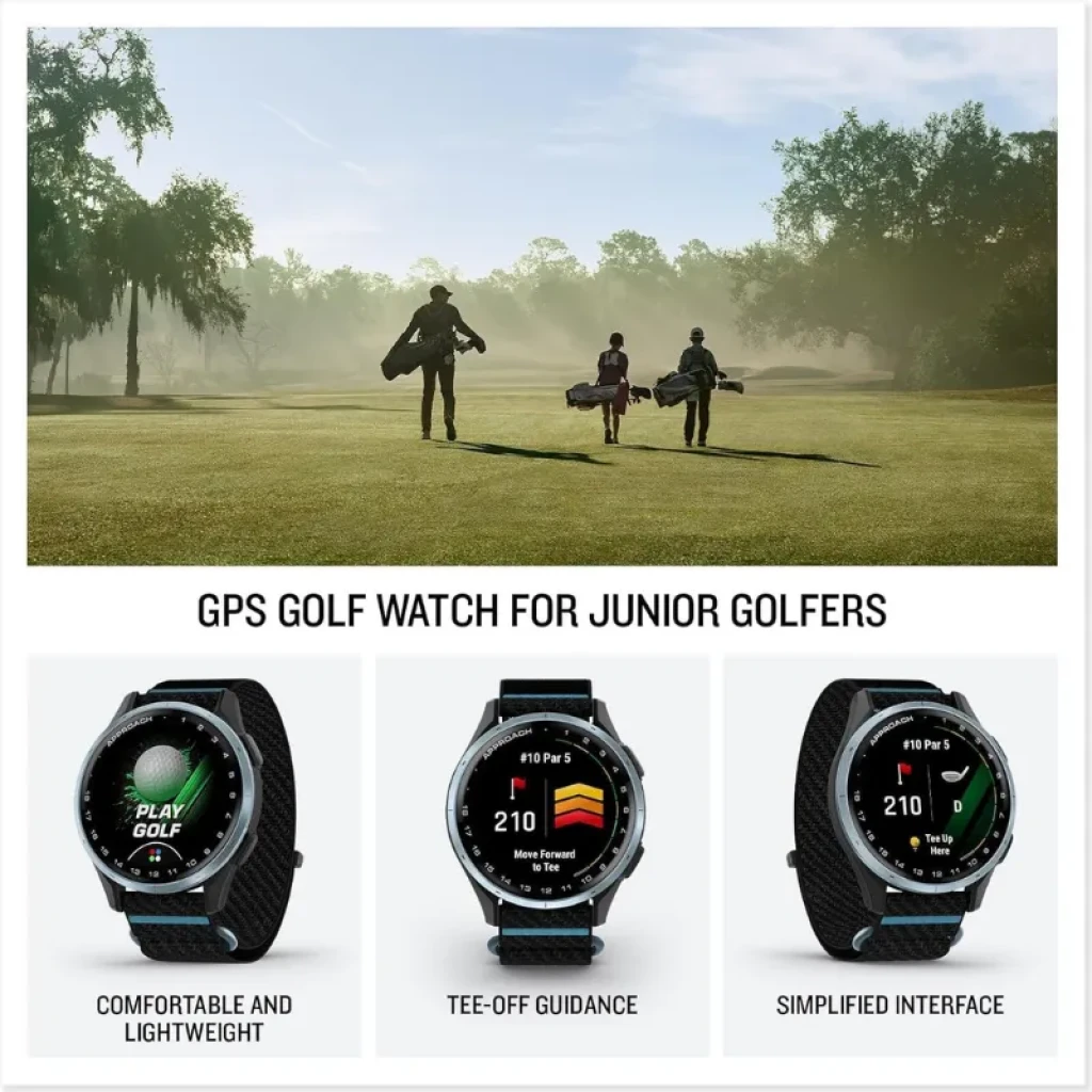 Montre GPS Garmin Approach J1 noir avec écran tactile AMOLED affichant les distances de golf - Ítem6