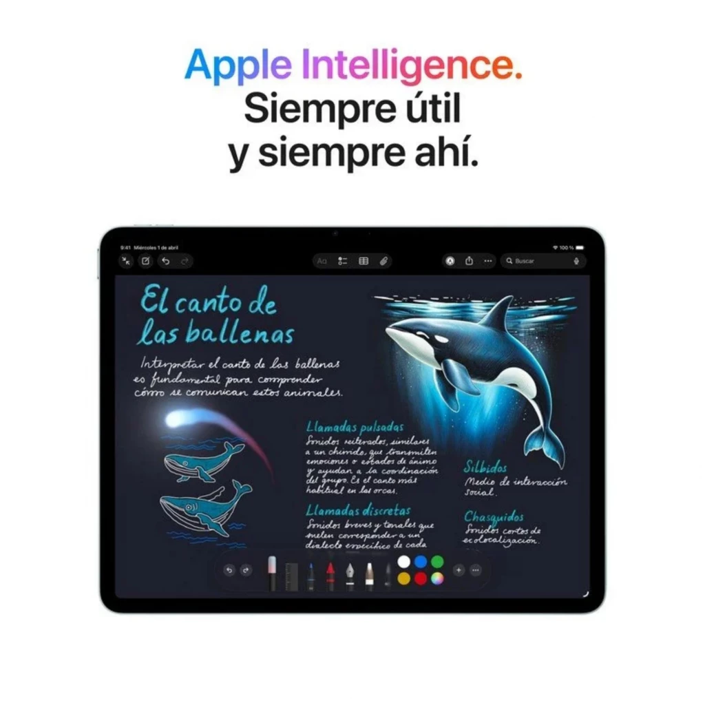 Apple iPad Air M4 11 pouces 128 Go Wi‑Fi Gris, coque gris sidéral, écran bord à bord avec fines bordures, caméra arrière unique, design fin et élégant - Ítem2