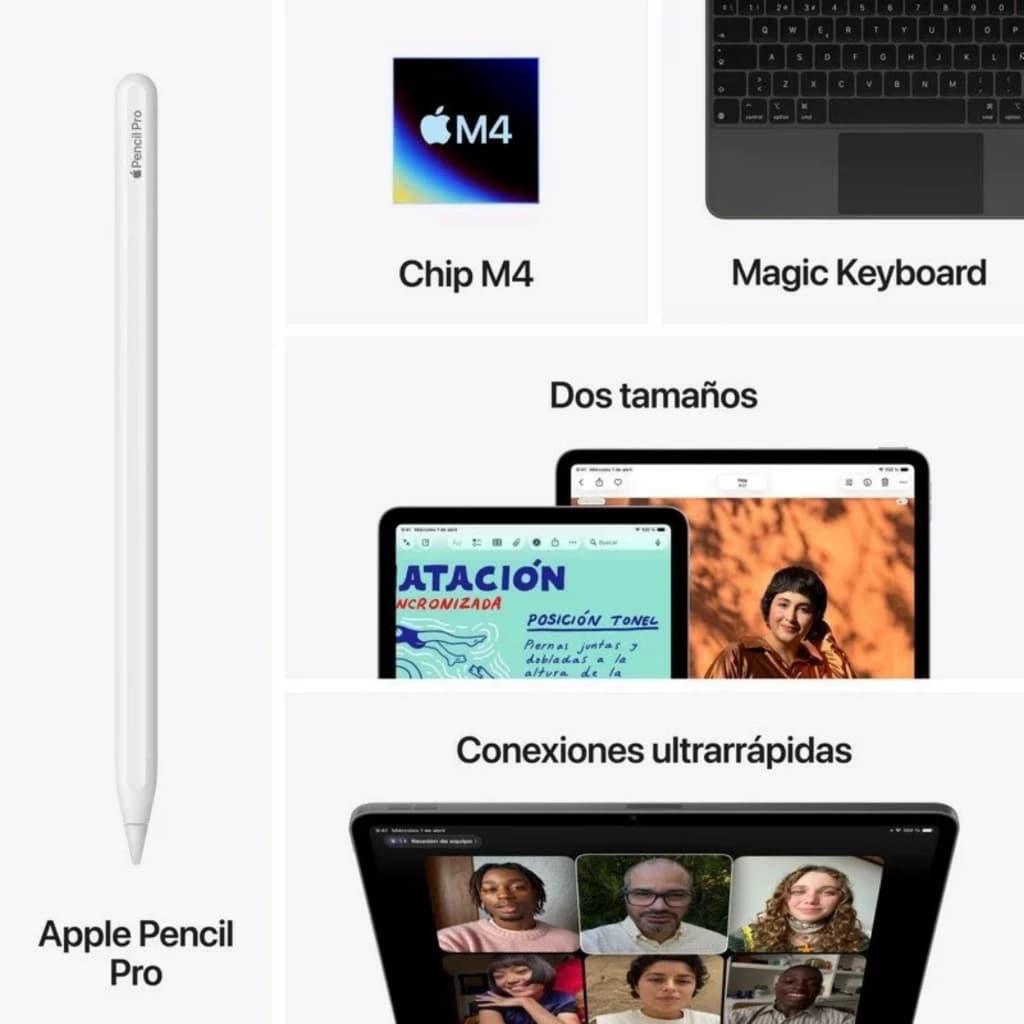 Apple iPad Air M4 2026 13 pulgadas 1TB WiFi gris con borde delgado, pantalla amplia, compatible con Apple Pencil Pro y Magic Keyboard, conectividad veloz