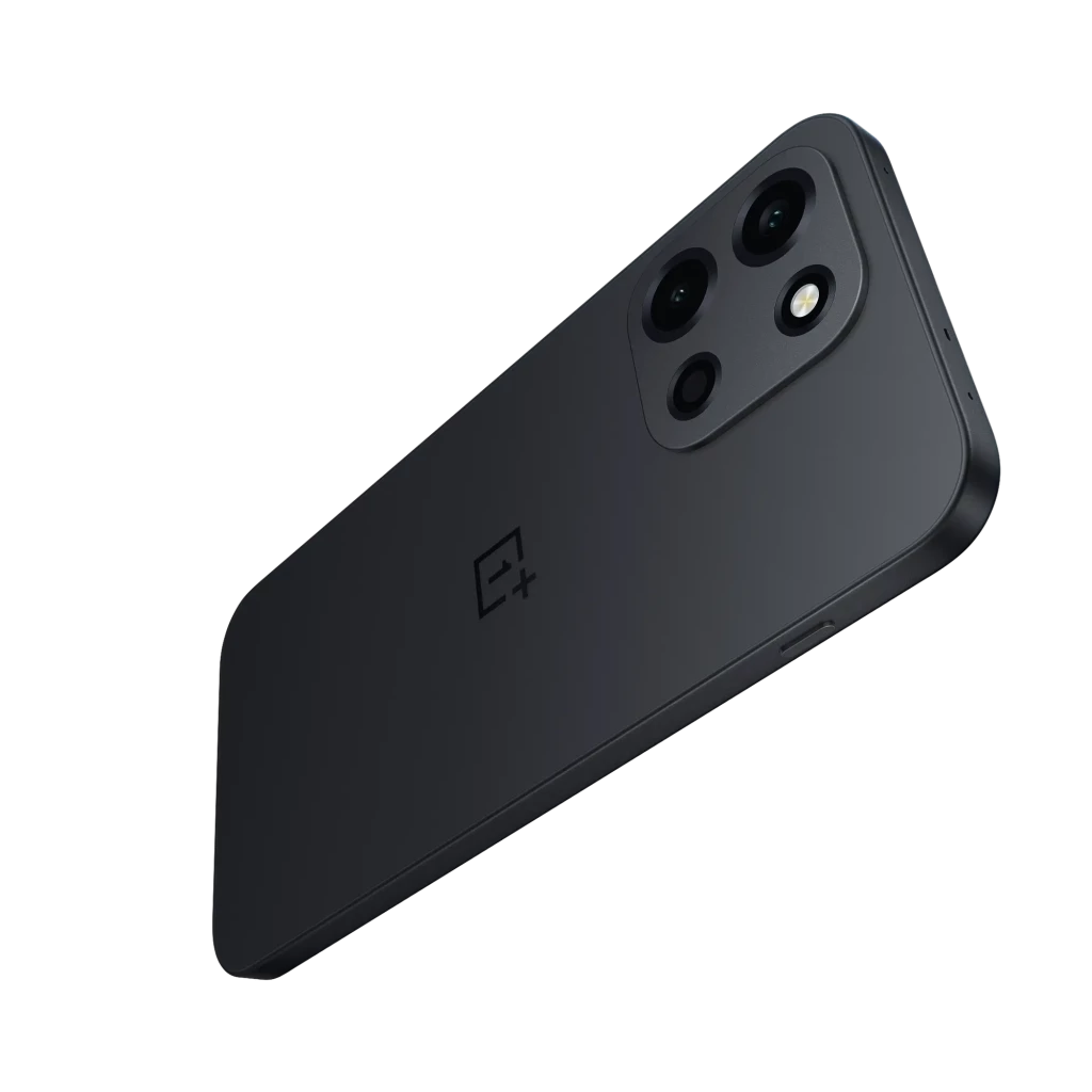 OnePlus Nord 6 5G preto com tela cheia de bordas finas, câmera traseira dupla em módulo oval e frontal perfurada central, acabamento fosco elegante - Item2