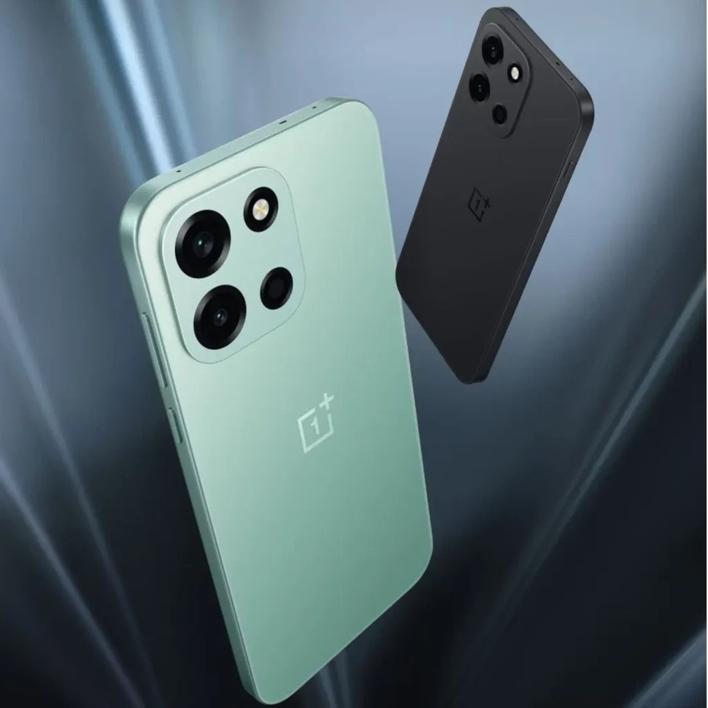OnePlus Nord 6 5G preto com tela cheia de bordas finas, câmera traseira dupla em módulo oval e frontal perfurada central, acabamento fosco elegante - Item3