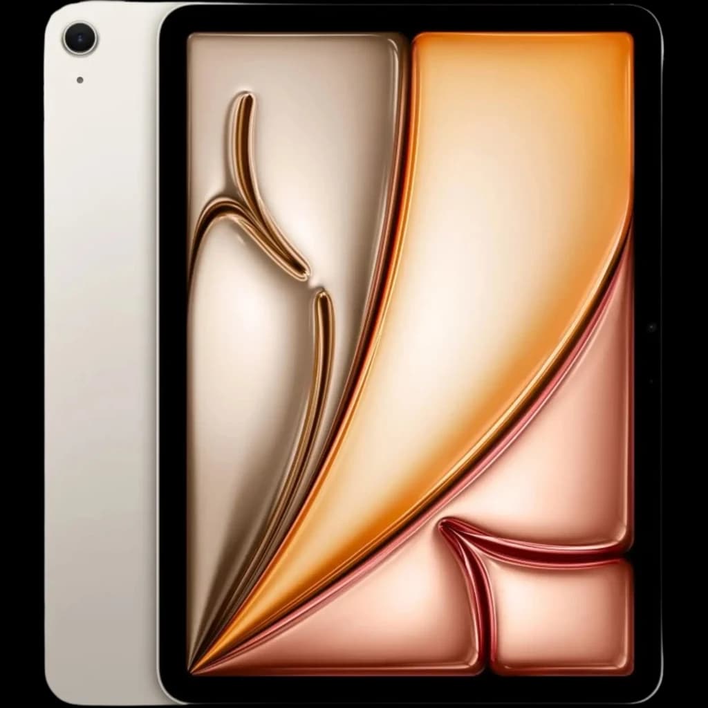 Apple iPad Air M4 2026 11 pulg 256GB WiFi en color Blanco Estrella con marco delgado, pantalla brillante y cámara trasera única en esquina superior izquierda