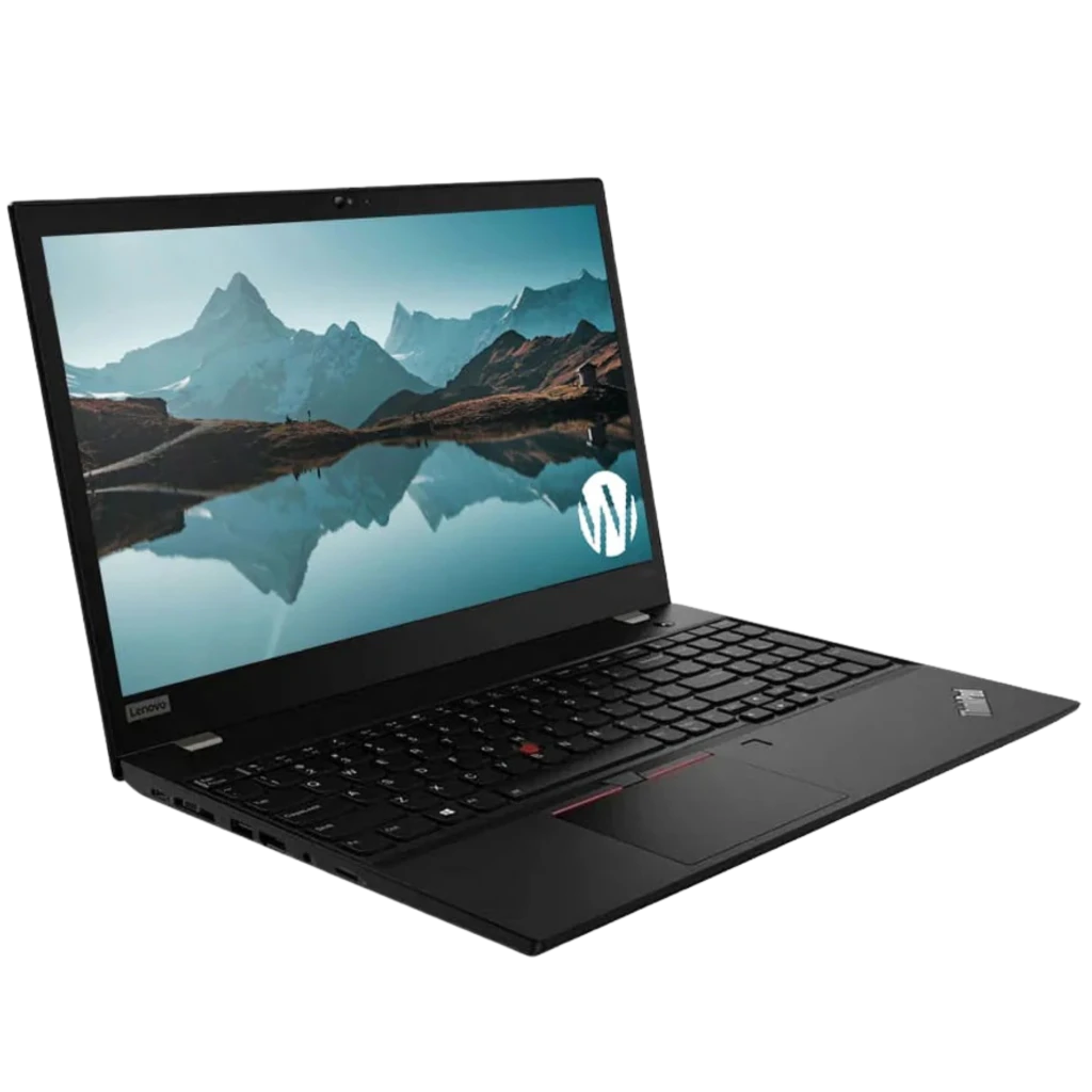 Notebook Lenovo ThinkPad P15s Gen 1 preto, tela 15,6 pol com bordas finas, webcam central, teclado com TrackPoint vermelho e logotipos ThinkPad e P15 visíveis - Item1