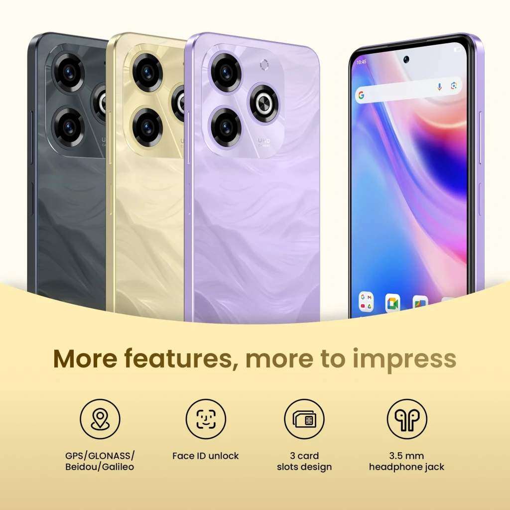 Lagenio A11 Pro negro con pantalla amplia, módulo triple de cámara trasera 50 MP, frontal en orificio, carcasa ondulada, 256GB y 8GB RAM expandible - Ítem6