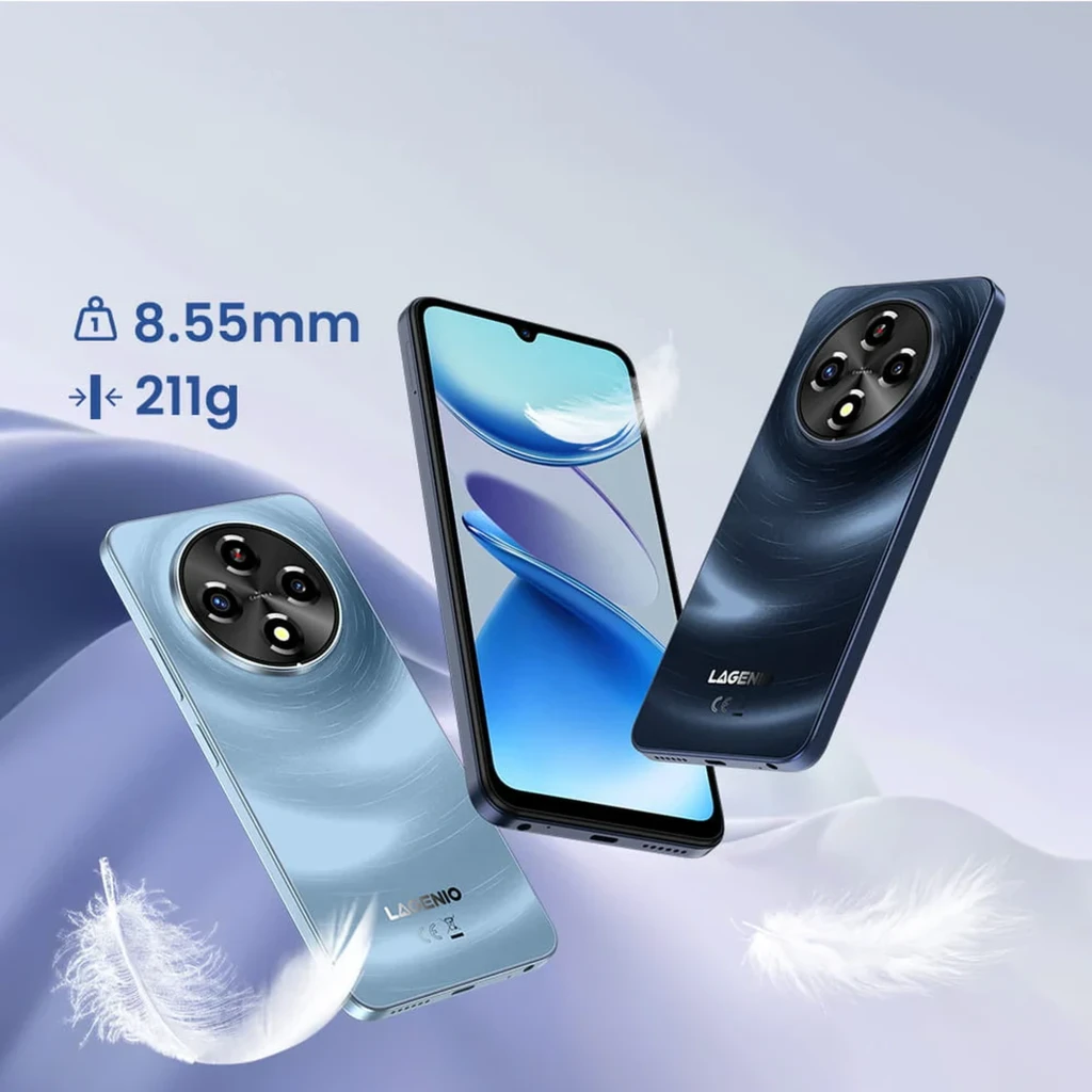 Lagenio A12 Navy con pantalla 120 Hz, batería 6500 mAh, 128 GB y 4 GB RAM; módulo trasero circular con triple cámara y frontal con notch en V - Ítem3