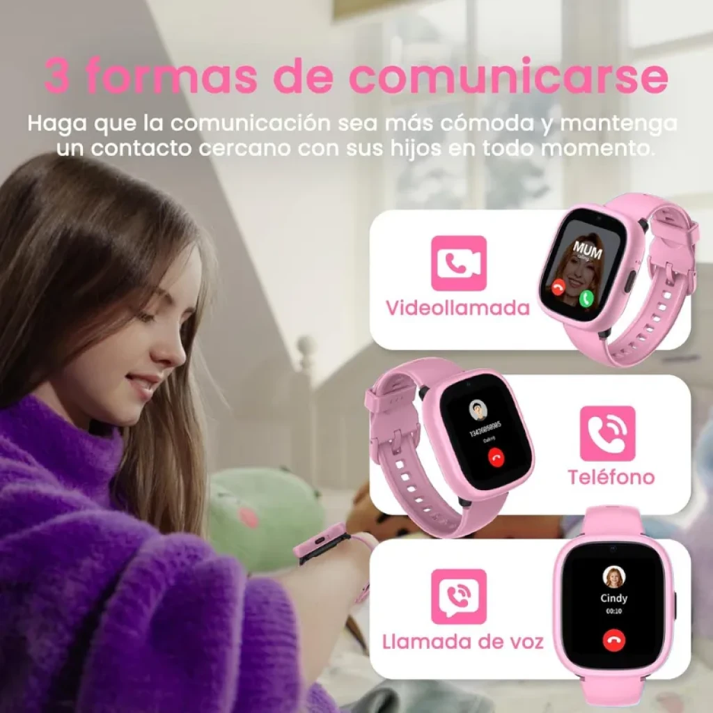 Smartwatch infantil Lagenio K3 New Rosa com ecrã tátil e câmara frontal - Item1