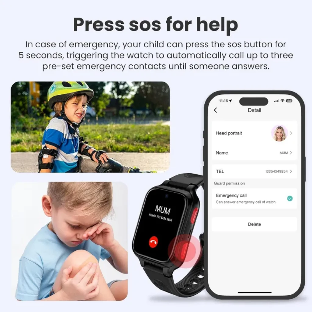 Smartwatch Lagenio K9 Preto com ecrã AMOLED e 4G - Item2