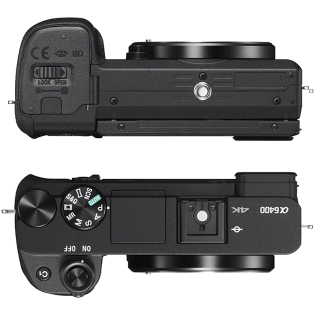 Sony Alpha ILCE-6400AM APS-C 24,2MP 4K kit 18-135mm; corpo preto compacto, grip texturizado, lente grande com estabilização OSS e controles acessíveis - Item4