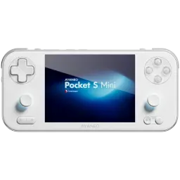 Ayaneo Pocket S Mini 8GB/128GB Blanco – consola portátil retro con pantalla central, cruceta, dos joysticks, cuatro botones frontales y altavoces integrados