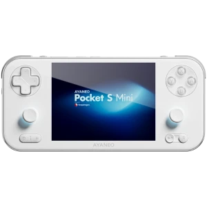 Ayaneo Pocket S Mini 8 Go/128 Go Blanc, console rétro compacte blanche avec écran large, croix directionnelle, deux sticks analogiques et boutons A B X Y