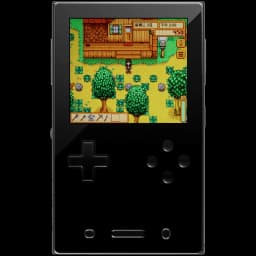 Ayaneo Pocket VERT negro, consola portátil vertical con cruceta y cuatro botones frontales, pantalla a color mostrando juego pixel art; 8GB RAM, 128GB,