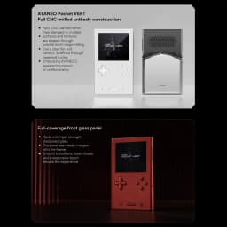 Ayaneo Pocket VERT 8GB/128GB Negro Snapdragon 8 Gen 1 con cuerpo unibody CNC, panel frontal de vidrio, botones retro y pantalla central compacta