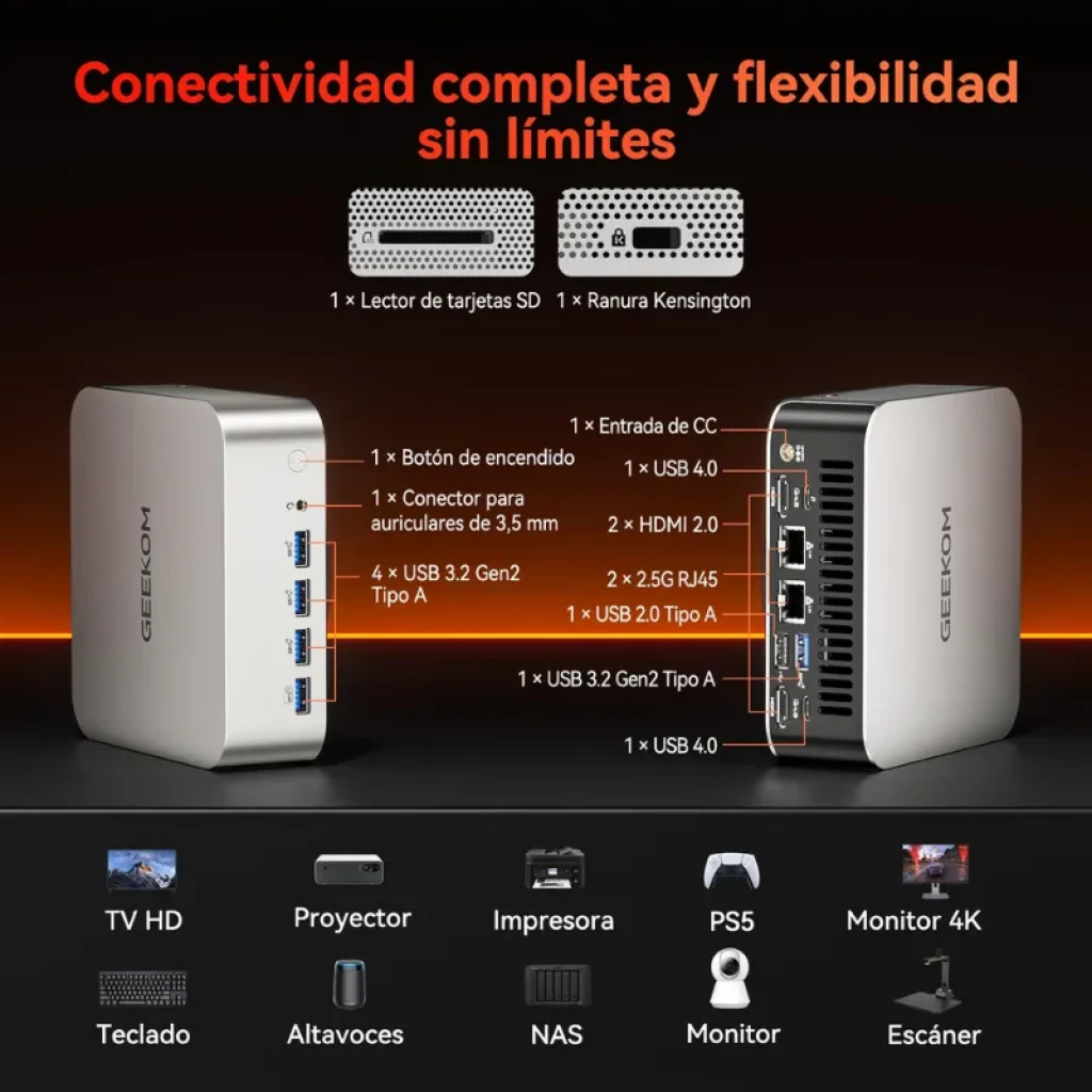 Mini PC GEEKOM A7 Max com portas USB 3.2 e leitor de cartões SD - Item5