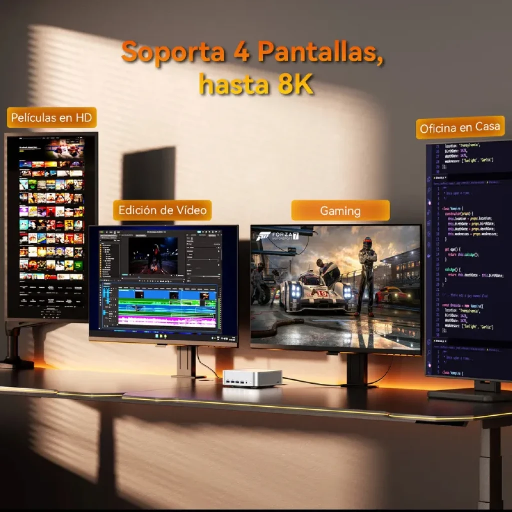 Mini-PC GEEKOM A8 Max avec boîtier métallique compact et ports en façade - Item5