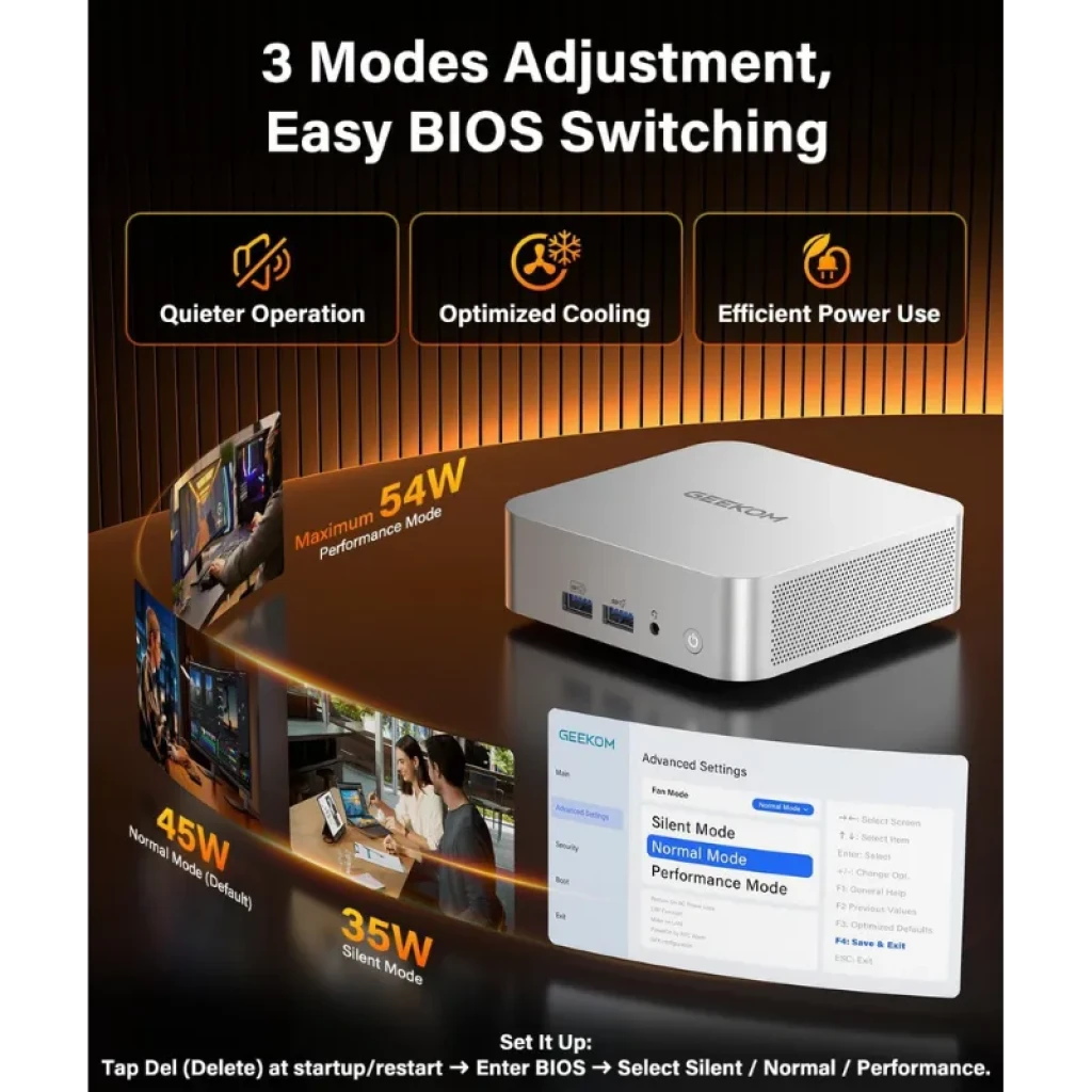 Mini PC GEEKOM A8 com caixa em alumínio prateado - Item4