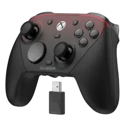 Vista a 45 grados del GameSir G7 Pro Negro con dongle 2,4 Ghz incluido