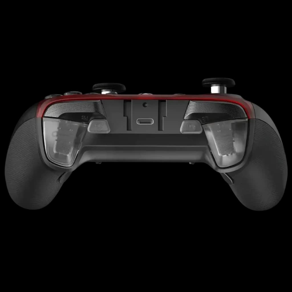 Mando GameSir G7 Pro Negro con carcasa trasera ergonómica, agarre texturizado, gatillos y botones traseros programables, puerto USB-C y detalle rojo elegante