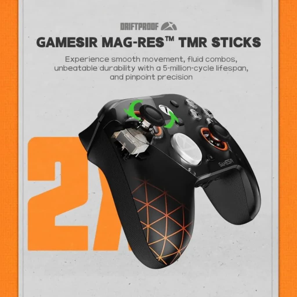 GameSir G7 Pro Zenless Zone Zero com joysticks TMR anti-deslizamento e botões retroiluminados