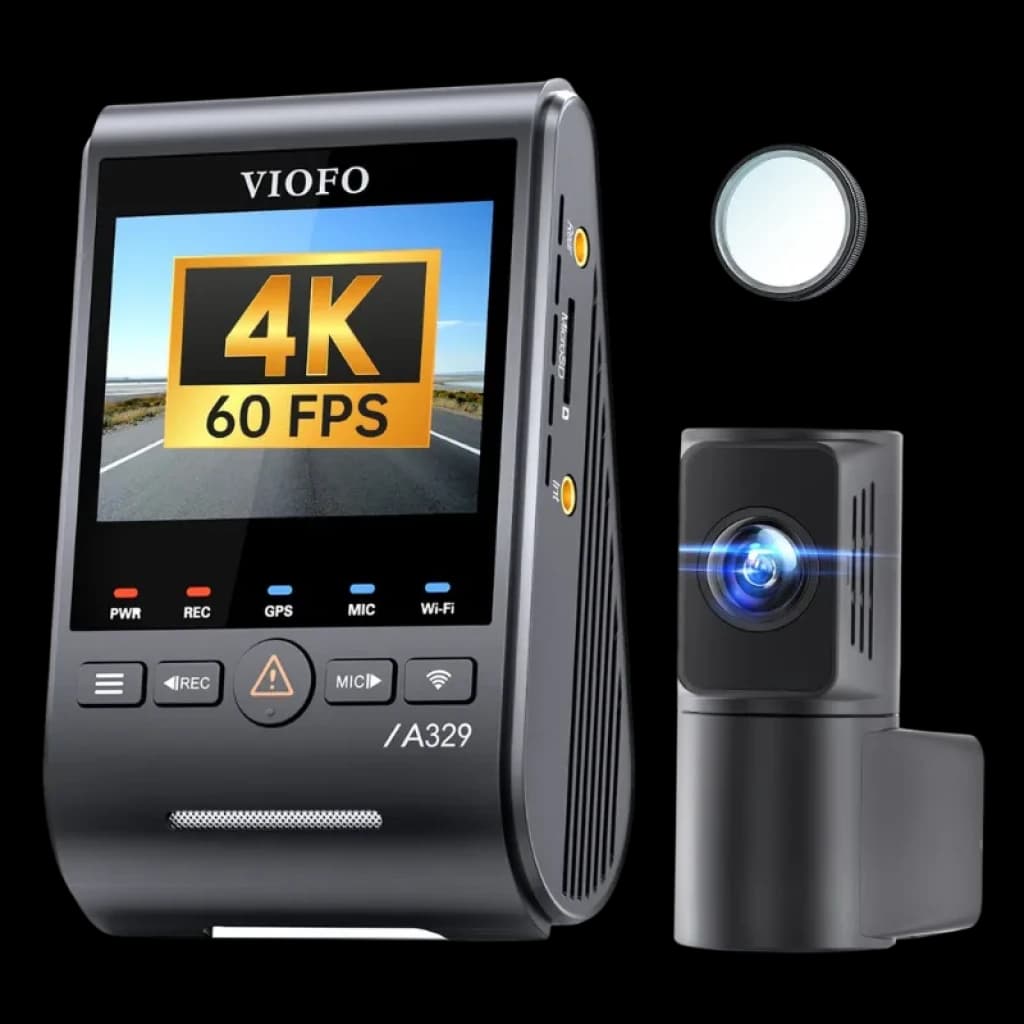 Caméra embarquée double VIOFO A329S 2CH avec capteur Sony STARVIS 2, enregistrement 4K à 60 images par seconde et port pour SSD