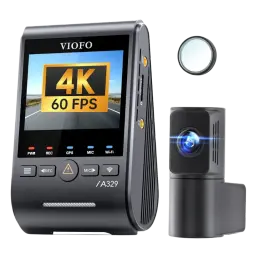 Caméra embarquée double VIOFO A329S 2CH avec capteur Sony STARVIS 2, enregistrement 4K à 60 images par seconde et port pour SSD
