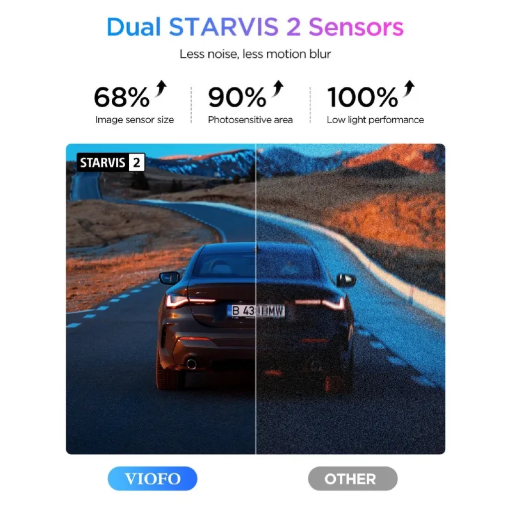 Caméra embarquée double VIOFO A329S 2CH avec capteur Sony STARVIS 2, enregistrement 4K à 60 images par seconde et port pour SSD - Ítem2